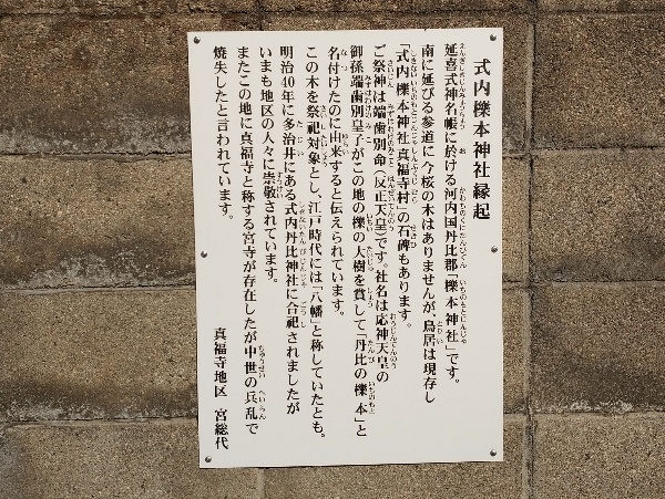 櫟本神社の案内板