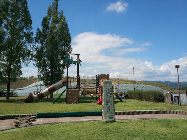 グレープヒルスポーツ公園内にある、ふれ愛広場キャンプの遊具